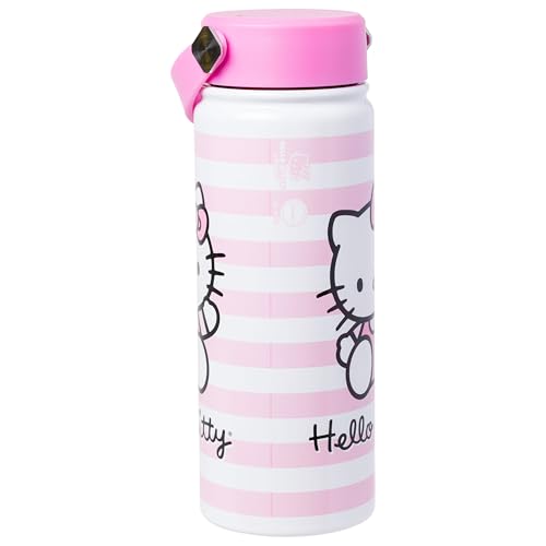 Image of Silver Buffalo Sanrio Hello Kitty Pink, Stainless Steel Water Bottle, 20oz