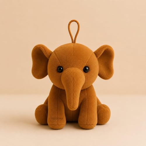 Image of Baby Ele Soft Toy for Girls Boys Kids, Brown, Dog Animal Plush Stuffed Teddy Gift Birthday, 18 cm