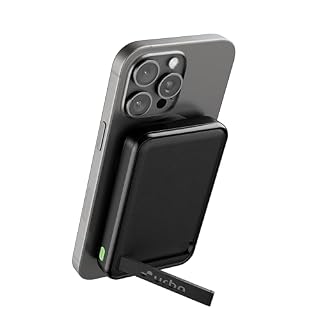 URBN Wireless Power Bank for iPhone, 10000mAh MagSafe Charging with Stand, 22.5W QC+PD Output, Strong Magnetic, for iPhone 12 & Above, Android & Other Qi Enabled Devices (Black)