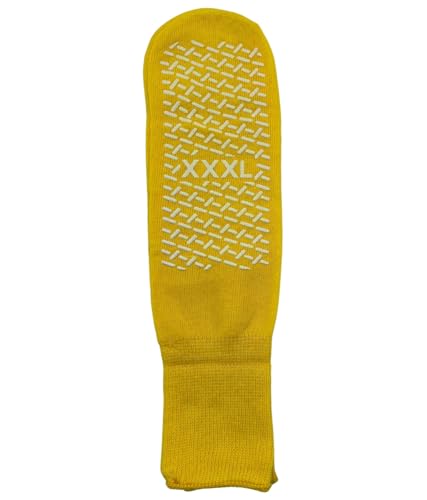 Double Tread Non-Skid XXX-Large (3XL) Bariatric Comfort Safety Socks Yellow2
