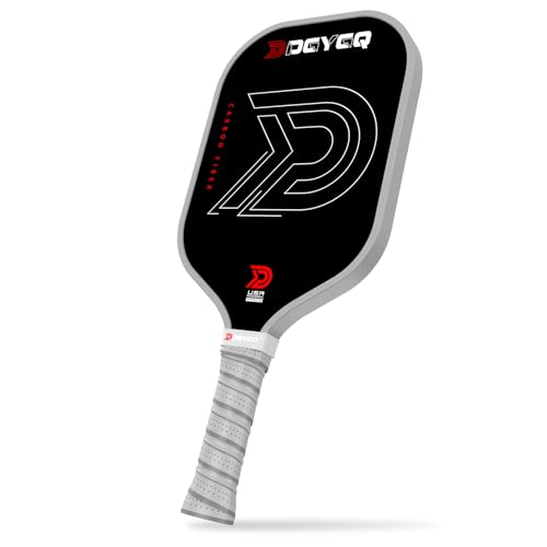 DGYGQ Pickleball Paddles - Professional Carbon Fiber Paddle with Honeycomb Core Pickleball Rackets - Lightweight Precision & Enhanced Shock Absorption for High Spin & Powerful Shots (Grey)