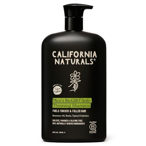 California Naturals Mens Re:GRO Shampoo for Hair Growth Support, Hair Care & Scalp Care with Biotin,