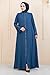 istanbul styles Women's Abaya Long Sleeve Open Quarry Floor Length Zipper Floor Length Turkish Islamic Fashion (Denim Blue, X-Large)