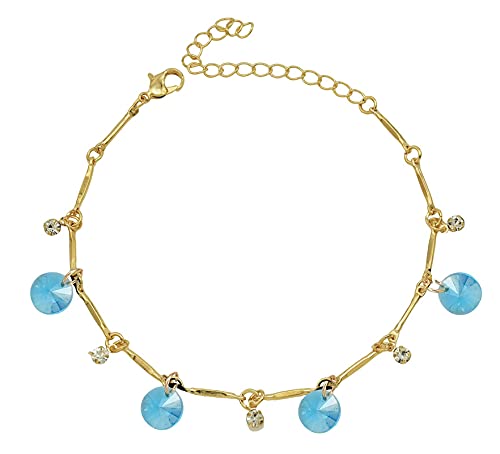 Italian Designer Gold Plated Crystal Anklet for Women and Girls-image-46
