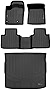 SMARTLINER Custom Fit Floor Mats 2 Rows and Cargo Liner Behind 2nd Row Set Black Compatible with 2022-2023 Mitsubishi Outlander