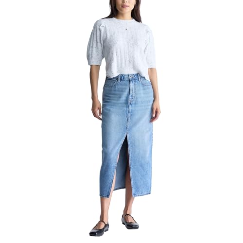 Buffalo David Bitton Women's Samantha High Rise Denim Maxi Skirt with Front Slit4