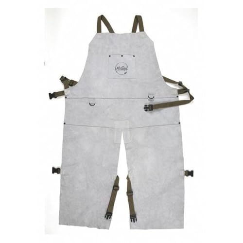 MOLLIFII Leather Welding Bib Apron Split Leg 24X, Mfr: 38242MW-A