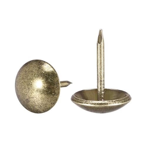 Unifizz 50 chiodi decorativi per tappezzeria, 12 x 17 mm, con testa rotonda, per mobili, color bronzo, per divani, sedie, testiere, tappeti, artigianato del legno