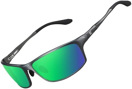 BIRCEN Polarized Mens Sunglasses: UV Protection Sports Shades for Men Women Sport Driving with Al-Mg Frame
