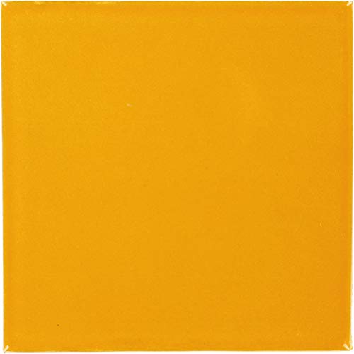 Box of 9-4¼ x 4¼ Tangerine Yellow - Talavera Mexican Ceramic Tiles