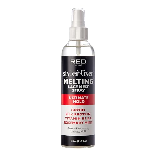Red by Kiss Lace Melting Spray, Ultimate Hold Styler Fixer Adhesive, 8 Fl Oz, Flawless Blend & Hold, Quick Drying, No Flakes, Non-Sticky