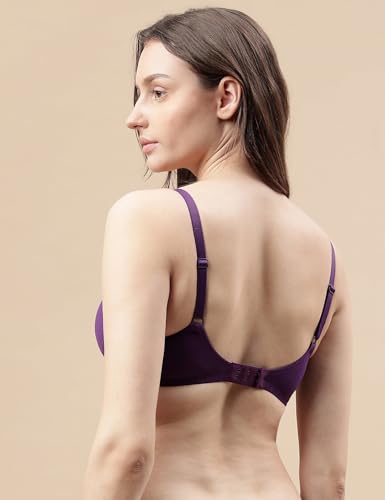 Image of Marks & Spencer Cotton Mix Padded Demi Cup Bra DEEP Purple