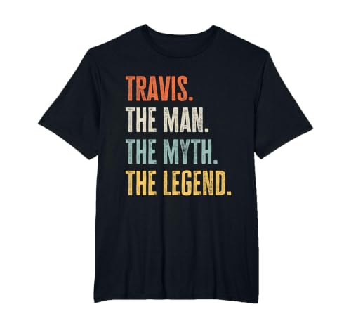 Travis The Best, Man Myth Legend, Funny Best Name Travis T-Shirt, Men's Big and Tall, Black, 5X Tall