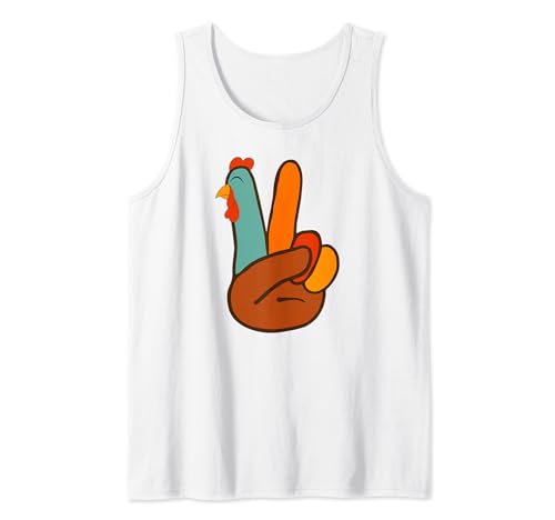 Signo de mano de pavo agradecido de Acción de Gracias Paz Amor Turquía Camiseta sin Mangas