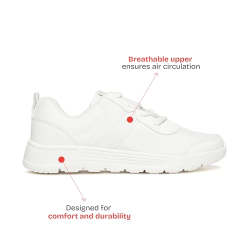 Image of Plaeto Aspire Unisex Black School Shoes for Boys and Girls | Uniform Shoes for Kids | Tilt Lace up Closure, Breathable Upper | Multiplay Sports Shoes - Girl | Boy | Child | Kids School Shoes Black