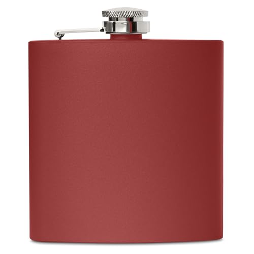 6 oz Stainless Steel Hip Flask with Funnel for Men & Women, Powder Coated Flask Gift Sets for Groomsmen, Bridesmaids, Wedding Party Whiskey Flask for Liquor, by Clear Water Home Goods, Matte Maroon by Clear Water Home Goods - Image 5