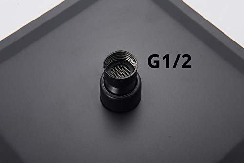 Robinet de douche mural matte noir haut de gamme avec tête de douche 8" - 7