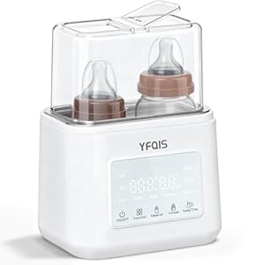YFQIS Flaschenwärmer Baby, 10-in-1 Muttermilch Erwärmer Schnelles Erwärmen Von Muttermilch Und Babynahrung, 7H&24H Warmhaltefunktion, Sterilisator Baby Mit Automatischer Abschaltung, BPA-frei