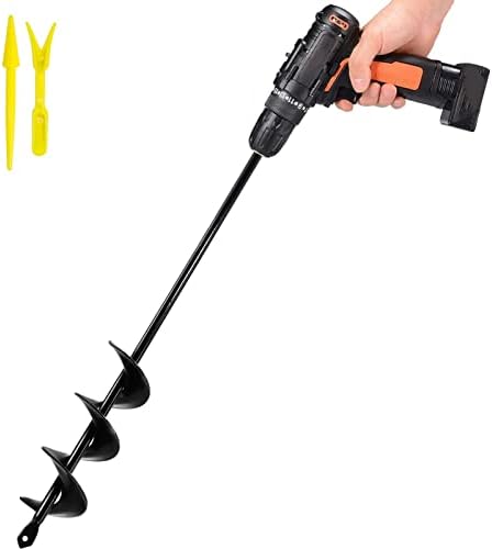 TCBWFY Auger Drill Bit for Planting 1.6x16.5inch Extended Length Garden Auger Spiral Drill Bit for Planting Bulbs Flowers Planting Auger for Drill Post Hole Digger for 3/8”Hex Drill