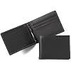 Leatherology Black Onyx Mens Slim Bifold Wallet with Money Clip, RFID Available, Full Grain Leather