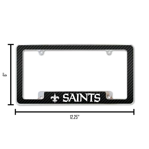 Rico Industries NFL New Orleans Saints Black 12" x 6" Chrome All Over Automotive License Plate Frame for Car/Truck/SUV by Rico Industries - Used condition - Image 6