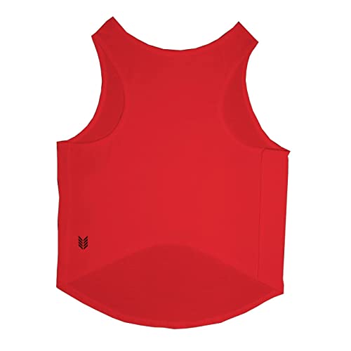 Image of Ruse Round Neck Sleeveless Sando Vest Tank T-Shirt for Dogs IPL Replica Clings XI Punjab Cotton Teams Dog Jersey Printed Breathable Tees Apparel for Pet (Chihuahuas, Papillons) (Popy Red, XXS)