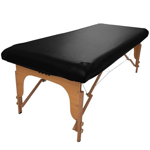 Funda impermeable para mesa de masaje elástica negra protector de camilla piel sintética 70cm
