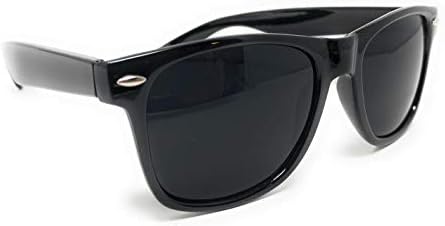My Shades - Retro 80's Classic Rectangle Sunglasses (Black, Super Dark)