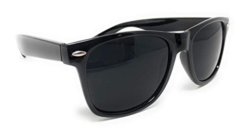 My Shades - Retro 80'S Classic Rectangle Sunglasses (Black, Super Dark) #TOP1