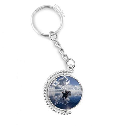 Porte-clé rotatif photo océan de 1,2 x 3,5 pouces pour personnaliser vos accessoires du quotidien