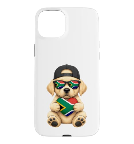 South African Flag Dog Heart Heritage Outfit South Africa Case for iPhone 15 Plus