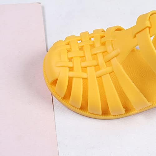 Baby Girls Sandals Closed Toe Hollow Out Gladiator Roman Sandals Soft Sole Non Slip PVC Summer Beach & Pool Shoes for Infant Children Kids 1-4 Years