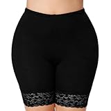 Pantalon Taille Mid Trunks Femmes élastique Taille Plus Pantalon Shorts Sport Dentelle Pantalon