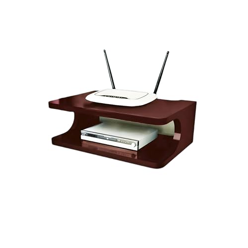 Image of Dime Store Set top Box Stand | WiFi Router Holder Wooden Wall Shelves | Setup Box Stand for Home | Wall Mount Stylish WiFi Router Holder TV Cabinet Living Room Furniture