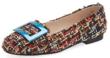 Cecelia New York Reggie Pink Multi Metal Buckle Slip On Rounded Toe Flats Shoes