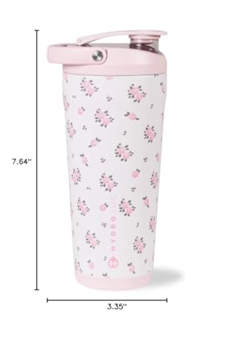 Image of HydroJug Insulated Protein Shaker Bottle 24 oz, Silent Mixing, Wildrose