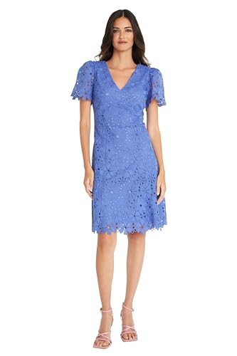 Image of Maggy London Women's V-Neck Short Sleeve Floral Knee Length Dress for Women | Wedding Guest Dresses for Women
