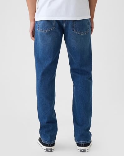 Image of Gap Men Straight Fit Solid Mid Rise Mid Washed Jeans