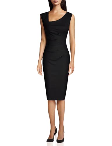 MUXXN Women's Pure Sweetheart Neckline Evening Party Tea Dress (XXL Black)