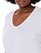 JUST MY SIZE womens Slub Jersey Short Sleeve Shirred V-neck T-shirt fashion t shirts, White, 1X US