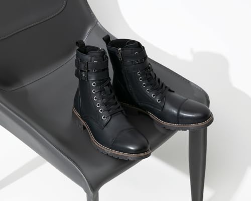 Image of Vostey Mens Boots Motorcycle Casual Boots for Men Zipper Fashion Chukka Boots Mens