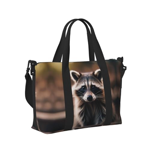 Travel Duffle Bag Weekender Bag Carry On Tote Bag Sport Gym Bag for Women Men cute raccoon (1) Print3