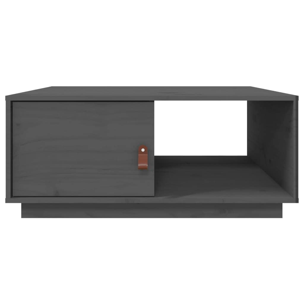 Stolik kawowy, szary, 80 x 50 x 35,5 cm, lite drewno sosnowe, stolik do sofy, stolik pomocniczy, stolik kawowy do kawy i laptopa, do salonu, na łóżko do sypialni