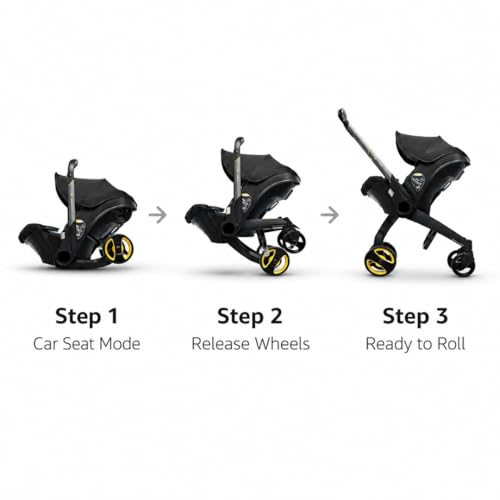 Image of OBABY Convertible Baby Stroller Cum Car Seat, 3 in 1 Foldable Travel System with 5 Point Safety Harness, Adjustable Canopy for Newborn to Toddler