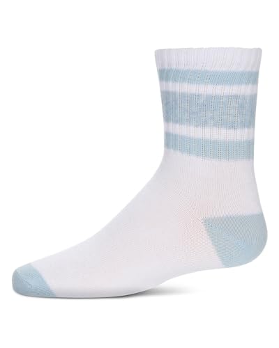 MeMoi Girls Neon Stripe Cotton-Rich Crew Sock
