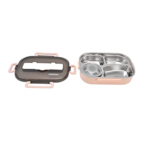 Contenedor de Almuerzo, Contenedor de Cajas de Bocadillos Contenedores de Almuerzo con Tazón de Sopa Spoon 304 Acero Inoxidable 1.3L Cuatro Caja para la Escuela, Oficina, Campamento, Picnic, (#1) (#2)