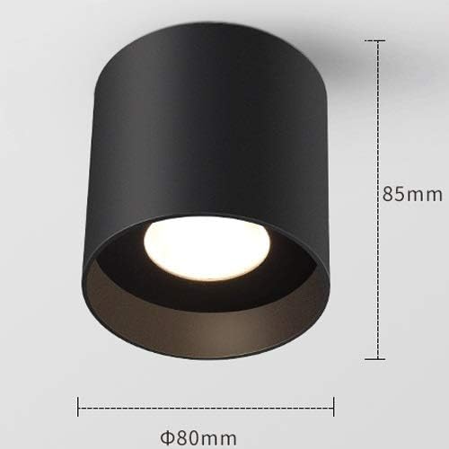 GGETT Plafondlamp LED Oppervlak gemonteerde schijnwerper, ronde downlight RA80 zwarte verlichtingsarmatuur 110V - 230V lamp, aluminium vlekken, anti-glare COB-armatuur [energieklasse A +] photo 3