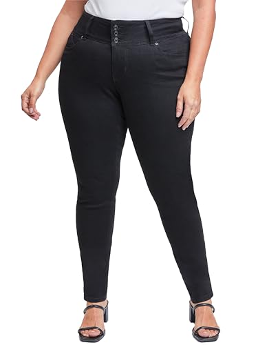 Royalty for Me Women's Plus Size Sustainable Wannabettabutt Jeans, Black, 16W