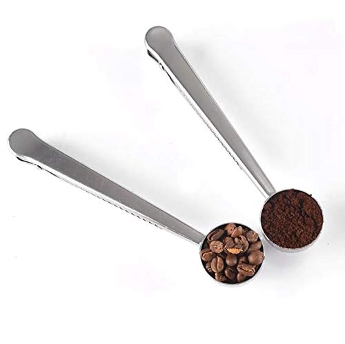 2 Pack Of Coffee Scoops, Stainless Steel Measuring Scoop, With Coffee Bag Clip, Suitable For Ground Coffee, Espresso Beans, Milk Powder, Protein Powder #TOP5
