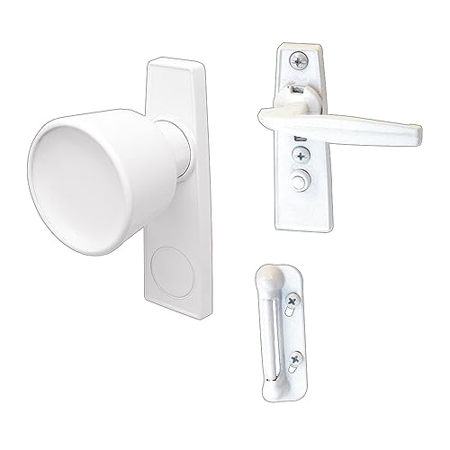 Prime-Line K 5121 Tulip Knob Latch, 1-3/4 In. Mounting Holes, White (Single Pack)